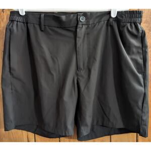 Under 5'10 Shorts Mens 38 Golf Black Lt Weight‎ Stretch Flat Front Chino Pockets